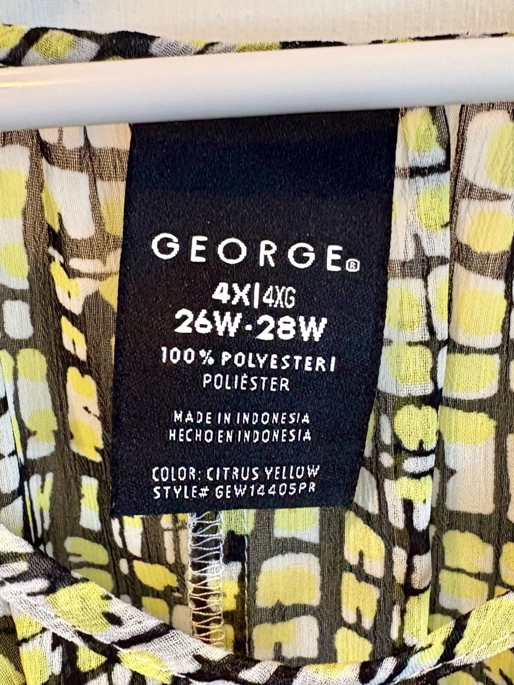 George Yellow Plaid Lightweight Wrap Long Sleeve Blouse - Picture 2 of 3